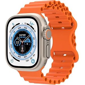 VeveXiao Ocean Siliconen bandje compatibel met Apple Watch Ultra Band 49 mm, 45 mm, 44 mm, 42 mm, 41 mm, 40 mm, 38 mm voor mannen en vrouwen, zacht en ademend voor Watch Series 8 7 6 5 4 3 2 1 SE,