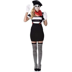 Karnival 81121 Mime Girl dameskostuum, meerkleurig, XL