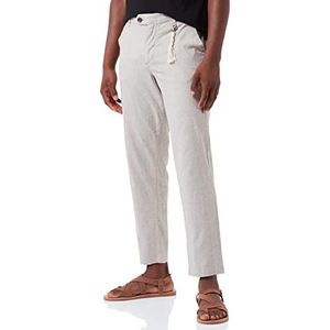 JACK & JONES Jpstace Jjsky Linen AKM geruite broek, lichtgrijs, Lichtgrijs/ruit: geruit