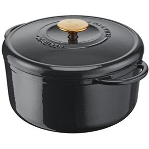 Tefal Pierre Gagnaire Heritage Stoofpan van gietijzer, 21 cm (3,3 l), inductie, geëmailleerde coating, speciaal condensdeksel, warmteopslag, langzaam koken, glanzend grijs E2570304