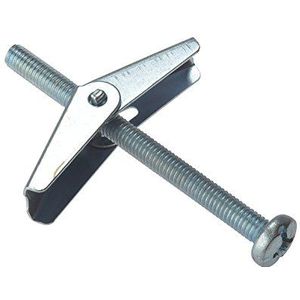 Merriway BH02493 veerpluggen met machineschroeven voor gipsplaten en holle wand, M3 x 50 mm, 4 stuks