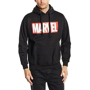 Marvel Hoodie met lange mouwen voor heren met Core-logo, zwart.