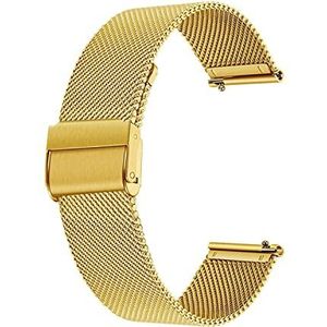 Horlogeband van metaal voor heren en dames, horlogeband voor smartwatch en traditioneel polshorloge, snel, 22 mm, goudkleurig