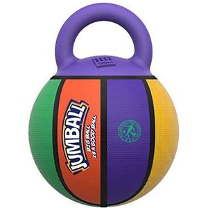 GiGwi Jumball Basketbalspeelgoed van rubber met handvat voor honden, hoge zichtbaarheid, meerkleurig