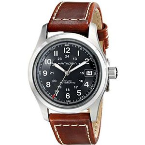 HAMILTON Heren analoog automatisch horloge met leren band H70455533, armband, Armband