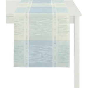 APELT Tafelloper 100% polyester, lichtgrijs/lichtblauw, 44 x 140 cm