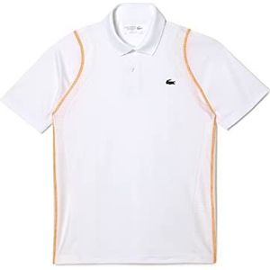 Lacoste Dh5180 Poloshirt voor heren, Wit/oranje verlicht