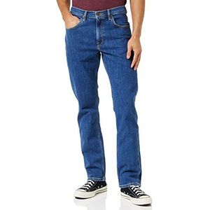 Lee Brooklyn Straight Jeans voor heren, Mid Stonewash