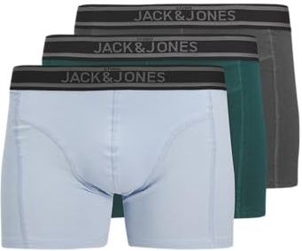 Jacaiden Solid Lot de 3 boxers SN, Bleu sarcelle foncé/paquet : asphalte - bleu chambray, S