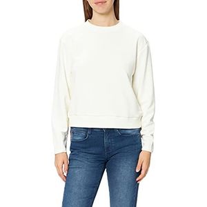NA-KD Sweatshirt voor dames met ronde mouwen, Gebroken wit