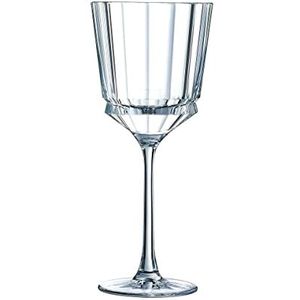 Cristal d'Arques Paris Macassar Collectie, 6 glazen met voet 25 cl, glans, transparantie en hoge weerstand, gemaakt in Frankrijk, versterkte verpakking, geschikt voor online verkoop