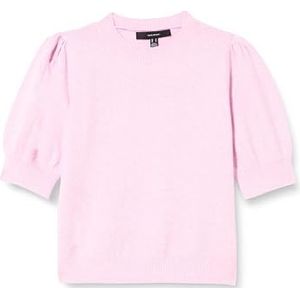 VERO MODA Vmdoffy 2/4 ronde hals trui Ga Noos trui voor dames, Pastel lavendel - Details: gemengd