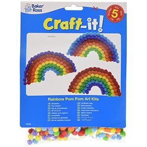 Baker Ross FE160 Regenboog Pom Pom Art Pennenetui, 5-delig, set