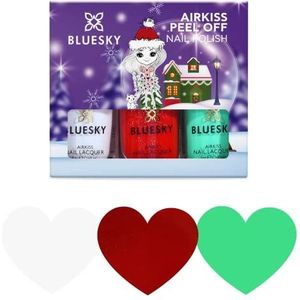 Bluesky Kindernagellakset Candy Cane Christmas Collection groen wit rood gemakkelijk te verwijderen niet giftig op waterbasis geurneutraal 3 x 5 ml met stickers