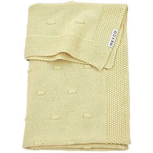 MEYCO Baby Knots Couverture tricotée pour bébé 100% coton doux et respirant facile d'entretien Jaune 75 x 100 cm