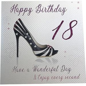 white cotton cards 1 x verjaardagskaart ""Happy Birthday Have A Wonderful Birthday"", maat XL, 1 stuk