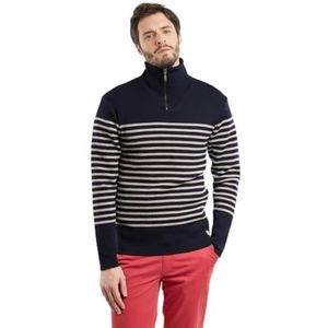 Armor Lux Heritage Wol Trucker Pullover Ship/Sandstone Heather, L, Chinees schip/Sandstone