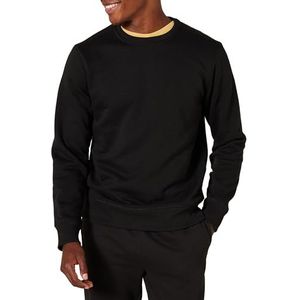 Amazon Essentials Heren fleece trui met ronde hals (verkrijgbaar in grote maat), zwart, XS