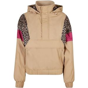 Urban Classics Dames Leo Pull Over Damesjas met dierenprint ritssluiting en Ges Tas Maat XS-5XL, beige effen / donkerblauw/wit.