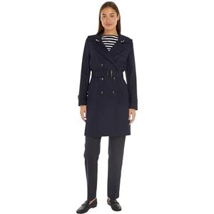 Tommy Hilfiger Cotton Db Slim Fit Trenchcoat voor dames, Desert Sky, 40, Desert Sky