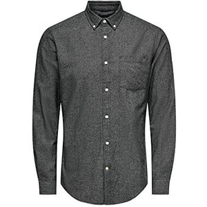 Only & Sons Onsneil Life Ls Organic Oxford Shirtnoos Herenhemd, zwart.