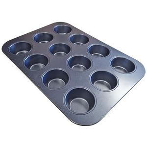 Mastrad - Muffinvorm, cupcake-vorm, 12 afdrukken, taartvorm - 2-laagse coating - PFAS- en PTFE vrij - 40 x 28 x 4 cm