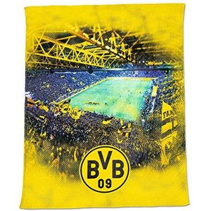 Borussia Dortmund BVB fleecedeken met stadionprint, 150 x 200 cm