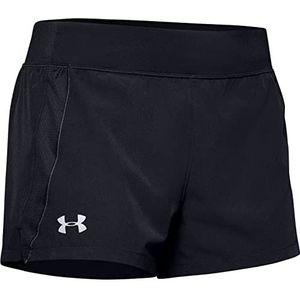 Under Armour Qualifier Speedpocket Damesshorts, zwart/jaise-grijs/reflecterend (001)