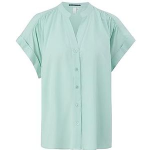 Q/S by s.Oliver Blouse met korte mouwen blouse met korte mouwen voor dames, Blauw/Groen