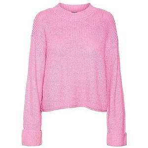 VERO MODA Vmsayla Fold LS O-Neck Pullover Boo Sweater Dames, Roze zak.