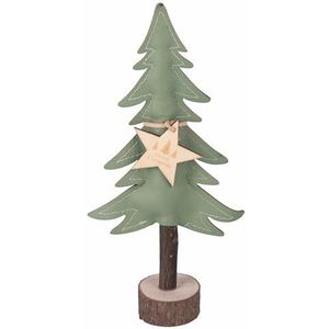 Villa d'Este Home Tivoli Decoratieve kerstboom H 45 cm van kunstleer en hout, Kerstmis