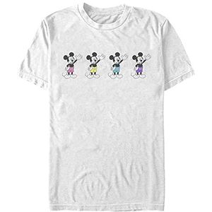Disney Mickey - Neon Pants Organic T-shirt met korte mouwen uniseks, Wit.