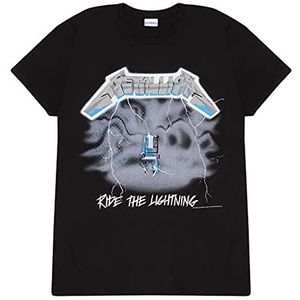 Metallica Ride The Lightning Dames Boyfriend Fit T-Shirt | Official Merchandise | Cadeau-idee voor haar, Band Merch, Metal Music, zwart.