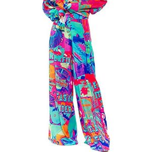 CHAOUICHE Pajama-broek voor dames, bedrukt, stadscentrum, XXL, stadscentrum