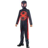 RUBIES - Officieel Marvel - SPIDER-MAN - klassiek Miles Morales kostuum voor kinderen - maat 7-8 jaar - kostuum met lange mouwen en bivakmuts