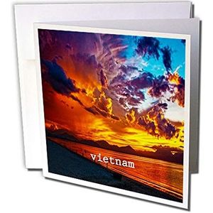 3dRose gc_236252_2 wenskaarten Vietnam zonsondergang 15 x 15 cm, 12 stuks