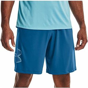 Under Armour Tech Graphic Shorts voor heren, korte taille, Cruise Blue (899) / wit