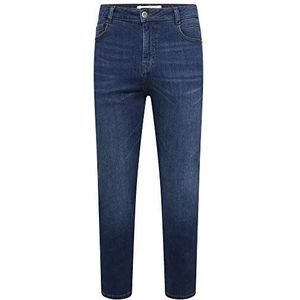 M17 Jeans heren jeans straight fit casual stijl klassieke katoenen gulp met ritssluiting, blauw (gemiddelde wassing).