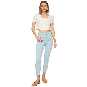 Trendyol Lichte damesjeans met hoge taille, skinny, Transparant Blauw