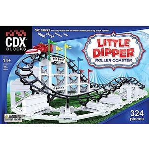 CDX Blocks Roller Coasters Little Dipper CDXLD01 Achtbaan bouwsteen compatibel met alle bekende bouwsteenmerken, inclusief 332 delen, meerkleurig