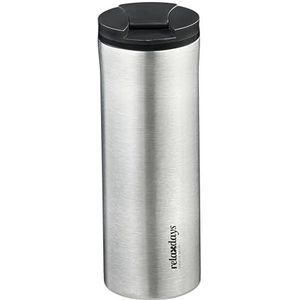 Relaxdays thermosbeker 400 ml - herbruikbare koffiebeker - rvs - reisbeker koffie - auto