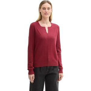 TOM TAILOR Pull pour femme, 36489 - Deep Red Melange, XS