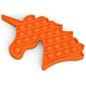 Pop It Bubble Fidget Toy Anti-stress speelgoed voor volwassenen en kinderen (vorm: eenhoorn, oranje)