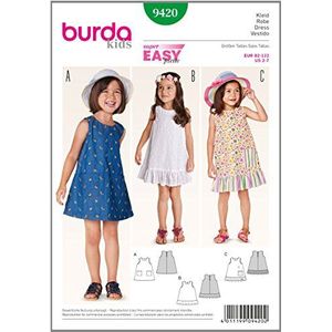 burda Glamour jurk patroon | Burda Kids | Kinderjurk | Maat 92-122