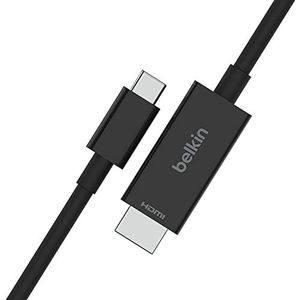 Belkin USB type C naar HDMI 2.1-kabel, 2 m kabel met 8K bij 60Hz, 4K bij 144Hz, HDR, HBR3, DSC, HDCP 2.2, compatibel met Chromebook, MacBook, iPad Pro en andere USB C-apparaten