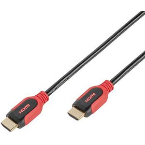 Vivanco PRO 14HDHD 15PB High Speed HDMI-kabel met Ethernet (ARC Audio achterkanaal 1,5 m) rood/zwart