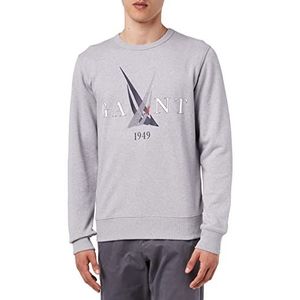 GANT SAIL C-Neck sweatshirt, grijs melange, standaard, grijs, L, grijs.