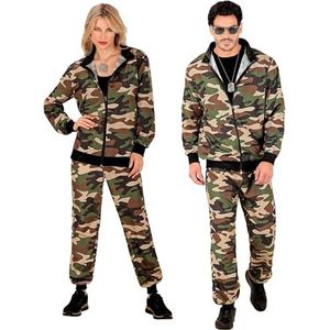 W WIDMANN Trainingspak Camouflage Leger Militaire Leger Soldaat Outfit Jaren 80 Trainingspak Jogging Bad Button Outfit