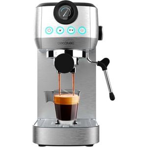 Cecotec Koffiezetapparaat Espresso Compact Power Espresso 20 Steel Pro 1350 W, 20 bar, thermoblock-systeem, draaibare verstuiver, filterarm met dubbele uitgang en 2 filters 1,3 liter