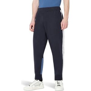 ARMANI EXCHANGE Fleece broek met Colorblock logo casual broek voor heren, Blauw